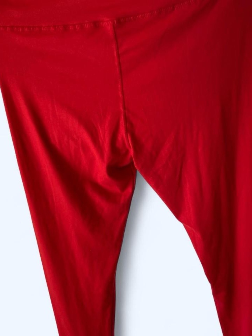 Red satina leggings nwt one size